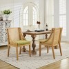 Rattan Dining Chair with Linen Upholstered Seat, Rustic Natural Solid Wood Chair for Kitchen, Dining Room, or Living Room – The Pop Home - 2 of 4