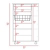 TiramisuBest Kitchen Island Kamkacht, One Cabinet, Four Open Shelves, Light Oak / White Finish with Light Oak for Kitchen Islands & Carts - 4 of 4