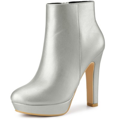 Perphy Women's Pointy Toe Platform Block Heel Ankle Boots