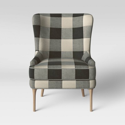 Cheswold Wingback Chair Check Black 