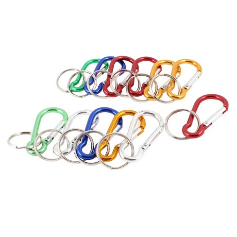 Unique Bargains Multicolor Aluminum Spring-loaded D-shaped Carabiner 12 ...