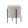 16" Modern Round Ottoman with Metal Base - WOVENBYRD - 2 of 4