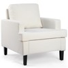 DOMETOUR Linen Fabric Single Armchair, Modern Upholstered Sofa Chair for Living Room Bedroom - 2 of 4