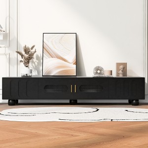 TIRAMISUBEST Modern TV Stand for TVs Up to 80",Glass Door Entertainment Center - 1 of 4