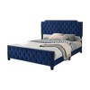 Royal Hampton California King Bed, Button Tufted, Nailhead Trim, Navy Upholstery - 2 of 4