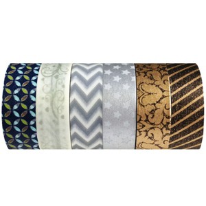 Wrapables Japanese Washi Masking Tape Collection, Premium Value Pack (Set of 6) - 1 of 4