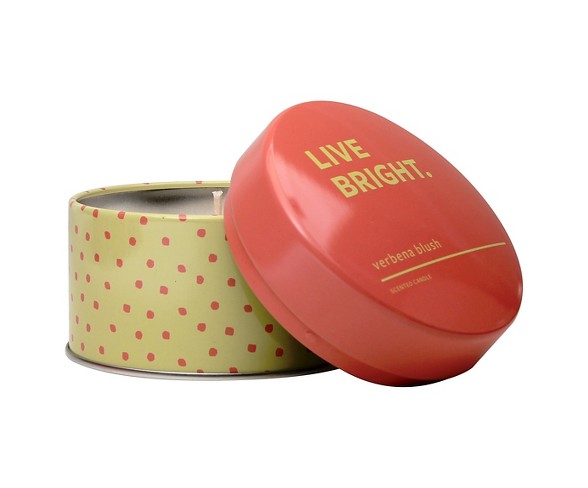 Tin Candle "Live Bright" Verbena Blush 4.7oz