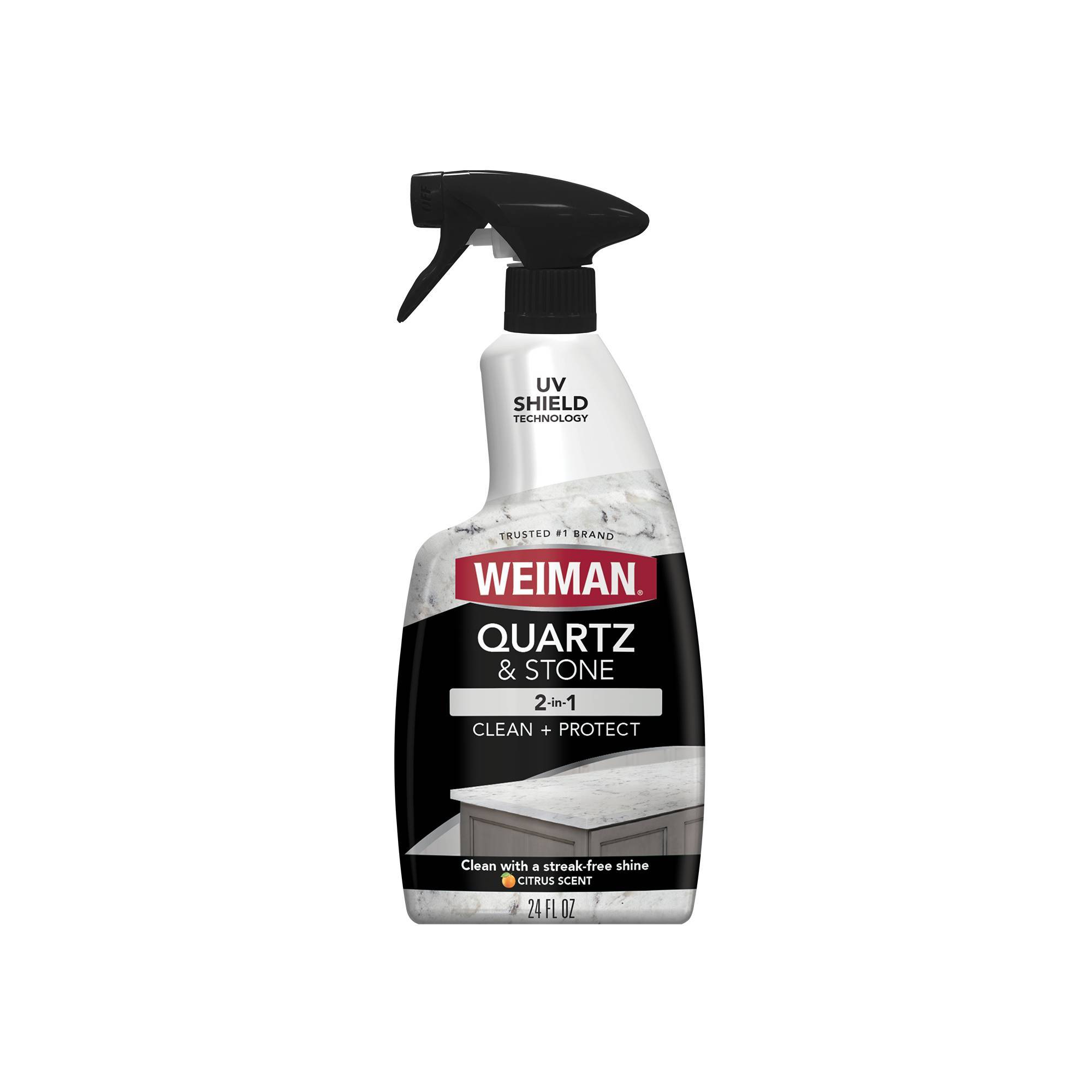 Weiman Citrus Quartz & Stone Clean & Shine All-Purpose Cleaner - 24 fl oz: Liquid Spray Bottle for Countertops
