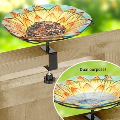 The Lakeside Collection Sunflower Birdbath Or Feeder - Deck Mounted