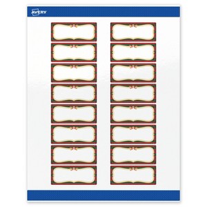 Avery Labels, 1" x 2-5/8", Gold-Red-Green Plaid, Glossy, 160ct - 1 of 4