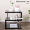 VYNXARIA 20" Modern End Table, Accent Side Table, S-Shaped Coffee Table with Storage Shelf and Steel Poles, Black - 3 of 4