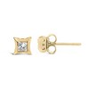 10K Yellow Gold 1/5 Cttw Invisible Set Princess-Cut Diamond Stud Earrings - 4 of 4