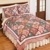 Collections Etc Kamila Floral Patchwork Trellis Design Scalloped Edge Quilt - 2 of 3