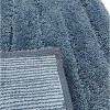 Home Mart Goods 2 Piece Set Soft Plush Thick Denim Blue Solid Striped Bathroom Mat - 3 of 4