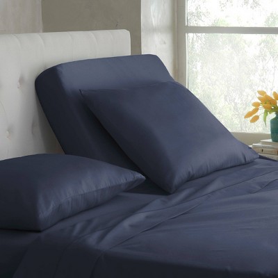 Split King 400 Thread Count Solid Sheet Set Indigo - Martex