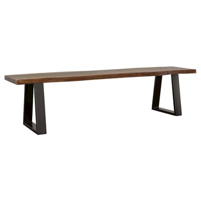 Coaster,Ditman Live Edge Wood Dining Bench Grey Sheesham