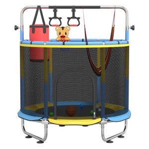 Huxxion 60" Trampoline for Kids, 5FT Mini Indoor and Outdoor Toddler Trampoline with Net - 1 of 4