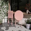 SEVOBAL 3-Piece Set Folding Bistro Table and Chairs Weather Resistant Conversation for Bistro Balcony Porch Yard Garden Indoor, Pink, 38.3"*24"*6.7" - 2 of 4