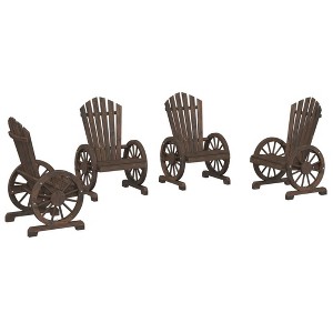vidaXL Garden Adirondack Chair Set of 4 Solid fir wood - Dark Brown Chair 4-Pack - 1 of 4