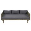 Outdoor 3 Seater Acacia Wood Daybed,Fabric Upholstered Sofa Bed,Open Slat Paneling Armrests Daybed For Patio Backyard,Garden-Coolbibila - 3 of 4