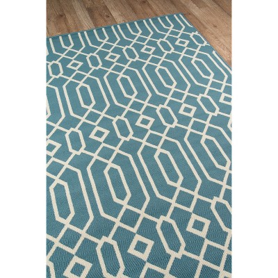 Luxe Nautical Geometric 5'3" x 7'6" Blue Synthetic Area Rug