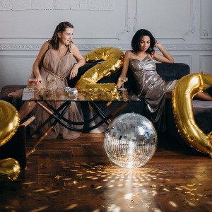 Yescom 12inch/16inch Large Hanging Disco Mirror Glass Ball for DJ Dance Club Home Party Window Display Garden Decorative Objects - 1 of 4
