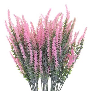 Unique Bargains Plastic Artificial Lavender Flowers Shrubs for Indoor/Outdoor - 1 of 3