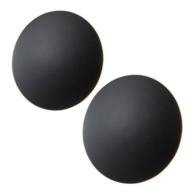 C Cattleya 2-pack 10 in. and 8in. Black Aluminum Round Disc LED Indoor Outdoor Wall Lantern Sconce