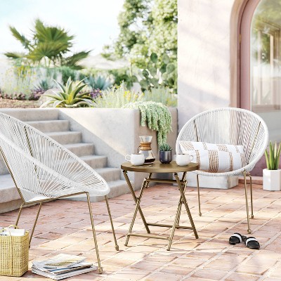 Fisher Stacking Patio Egg Chair Seating Set White Gold Project 62 Target - Egg Stacking Patio Furniture