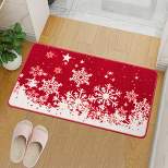 Trinity 17" x 29" Snowflakes Boho Merry Christmas Decorative Doormat