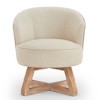 NicBex Accent Chair with Wooden Base, Lounge Chair with Solid Wood Legs, for Living Room, Bedroom, Office, Beige - 2 of 4
