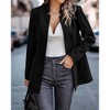 Women's Casual Business Open Front Long Sleeve Notch Lapel Office Blazer Jacket - 3 of 4