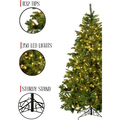 Perfect Holiday Prelit Calgary Spruce Christmas Tree with Warm White Lights