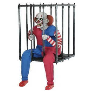 Seasonal Visions Adult Animated Caged Clown Walk Around Costume - One Size Fits Most - Blue - 1 of 1