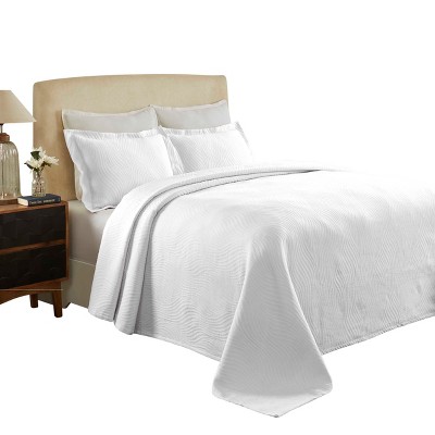 Waves Cotton Matelasse Decorative Bedspread and Pillow Sham Set by Blue Nile Mills
