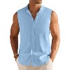 COOFANDY Men's Summer Beach Tank Tops Sleeveless Button Up Shirt Casual Textured Tank Shirts - 3 of 4