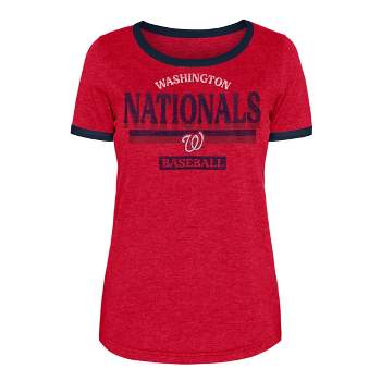 Men's Nike Red Washington Nationals Dry Henley 3/4-Sleeve T-Shirt