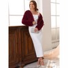INSPIRE CHIC Women's Formal Evening Cocktail Bridal Wedding Elegant Faux Fur Jacket - 3 of 4