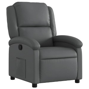 VidaXL Manual Recliner Chair with Adjustable Back/Footrest, Gray Faux Leather Reclining Sofa for Ultimate Comfort - 1 of 4