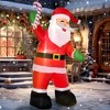 HOMCOM 8ft Christmas Inflatable Santa Claus with Candy Cane, Outdoor Blow-Up Yard Decoration with LED Lights - 2 of 4
