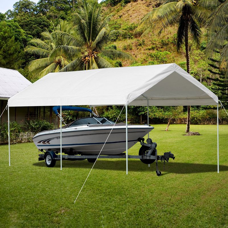 Aoodor 20 x 10 FT. Portable Vehicle Carport Party Canopy Tent Boat Shelter Cover, Heavy Duty Metal Frame, 3 of 8
