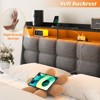 Aheaplus Upholstered Bed Frame with Drawers,Storage Headboard with Charging Station LED Light - 4 of 4