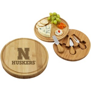 NCAA Nebraska University Cornhuskers Bamboo Cheese, Charcuterie Board - 1 of 4