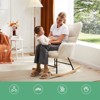 FONTOI Rocking Chairs, Upholstered Glider Rocker with Widen Curved Armrests, Rocking Armchair with High Backrest for Home, Beige, 27.5"*38.5"*36.2" - 3 of 4