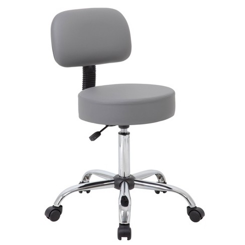 Medical Stool with Back Cushion Gray - Boss Office Products