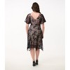 Unique Vintage Women's Flutter Sleeve Flapper Dress - 3 of 4