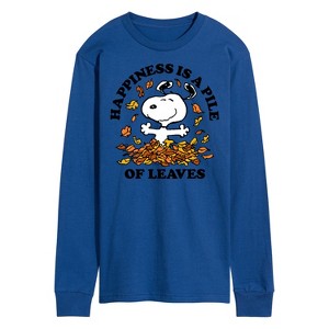 Men's - Peanuts - Happiness Is A Pile Of Leaves Long Sleeve Graphic T-Shirt - 1 of 4