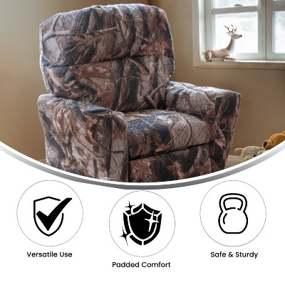 Cozy Spot Black Microfiber Kids Recliner with Cup Holder