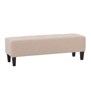 Rosewell Button Tufted Fabric Accent Bench - CorLiving
