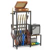 HDZNVF Guitar Rack Holder With Record Player Stand, Multiple Guitar Display Stand For 4-6 Acoustic - 2 of 4